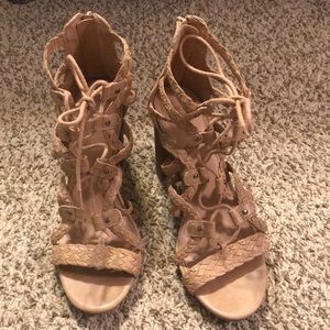 Lace up gladiator heeled sandals - Size 8